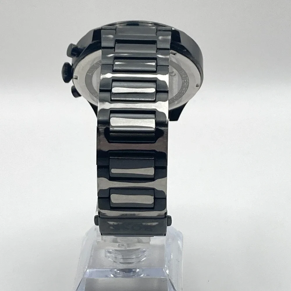 Boss Hugo Boss Men's Chronograph Watch 44mm Blackout Date 50M New Battery 7.75